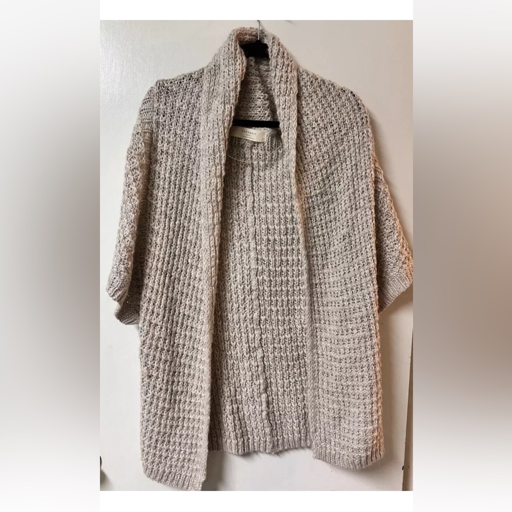 Zara Knit Wool Blend Open Front Cardigan/Sweater Cozy Langenlook Chunky Medium